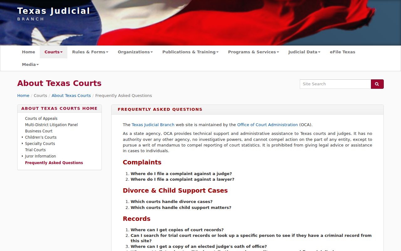 Kent County warrant lookup, Texas Judicial Branch FAQ on court case access