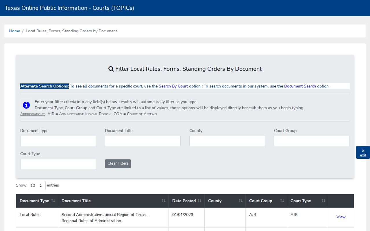 Kent County warrant lookup routing, official Texas court local rules and forms search