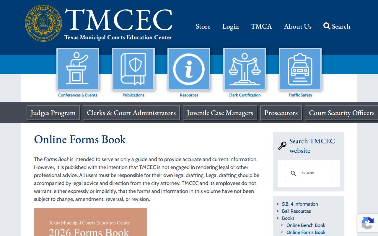 Kent County bench warrant reference, Texas municipal court forms book index