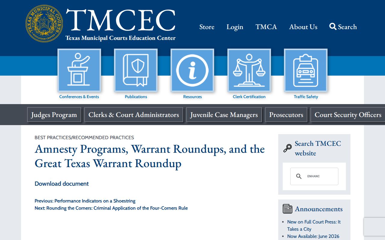 Kent County active warrants reference, Texas municipal-court roundup education