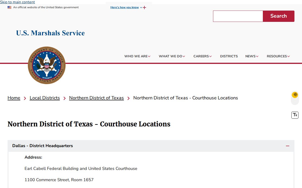Kent County most wanted context, U.S. Marshals Lubbock Division office location